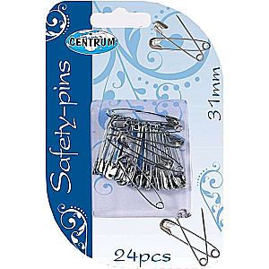 Angliškos smeigtukai, 31 mm, 24 vnt., sidabrinė