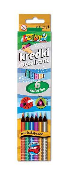 Krāsainie zīmuļi 6 krāsas + zīmuļu asināmais Colori Metalik