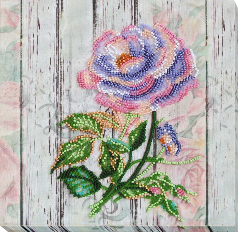 Midi-Set zum Sticken mit Perlen - Tee-Rose