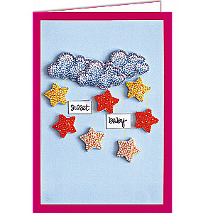 3D Bead Embroidery Postcard Kit - Among the Stars and Clouds