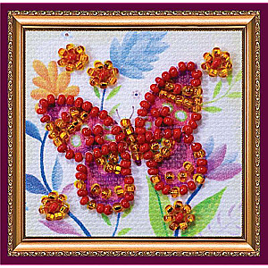 Bead embroidery kit - Mini magnet. Flying flower