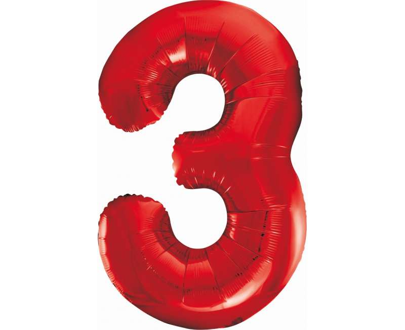 Fooliumballoon 33/85cm 3 B&C punane