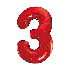 Folienballon 33/85cm 3 B&C rot