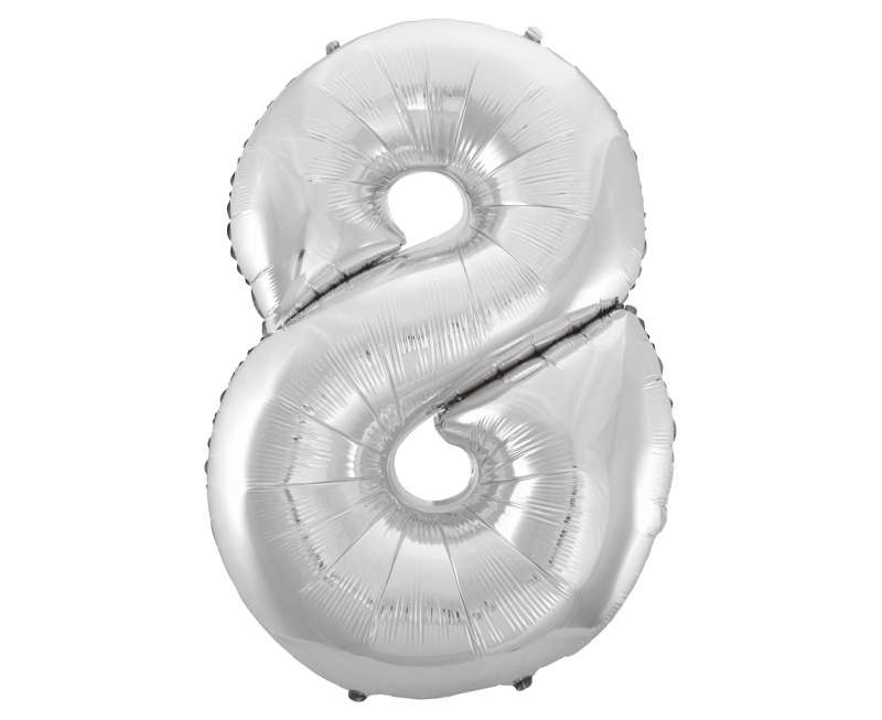 Folienballon 45/92cm 8 B&C, Silber