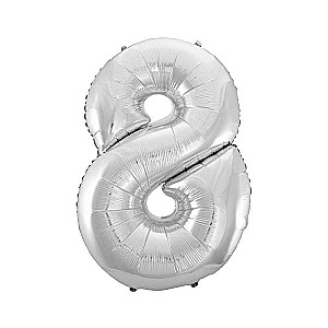 Folienballon 45/92cm 8 B&C, Silber
