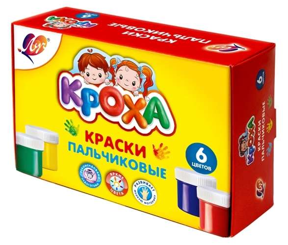 Pirkstu krāsas 6 krāsas (40 ml)
