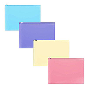 Zip plastic bag ErichKrause Fizzy Pastel, C6, assorted