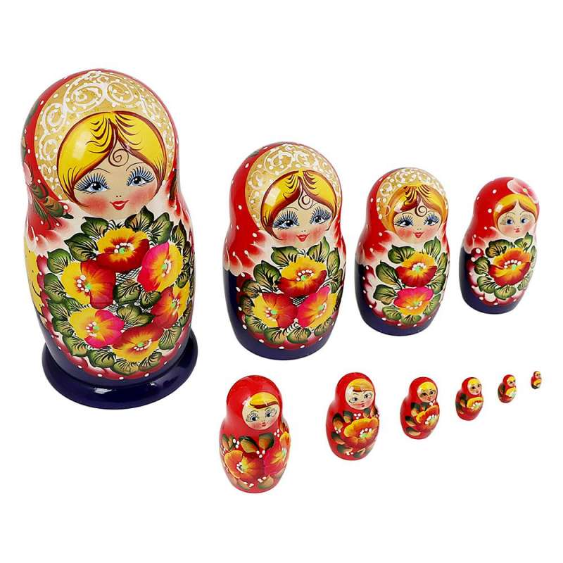 Matryoshka 10 ühes kaunistatud suur