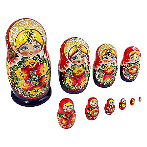 Matryoshka 10 ühes kaunistatud suur