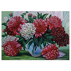 Dimanta mozaīka 30x40 cm PEONIJAS