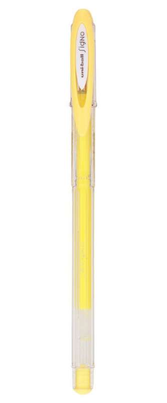 Żółty długopis żelowy 0,7 mm rolkowy UNI UM-120AC