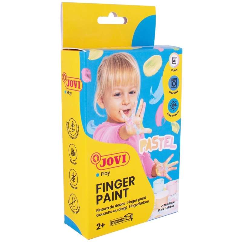Finger Paints JOVI 6 Pastel Colors 35 ml, Cardboard, Eurohook