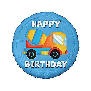 Folienballon 18 Betonmischer (Herzlichen Glückwunsch zum Geburtstag)