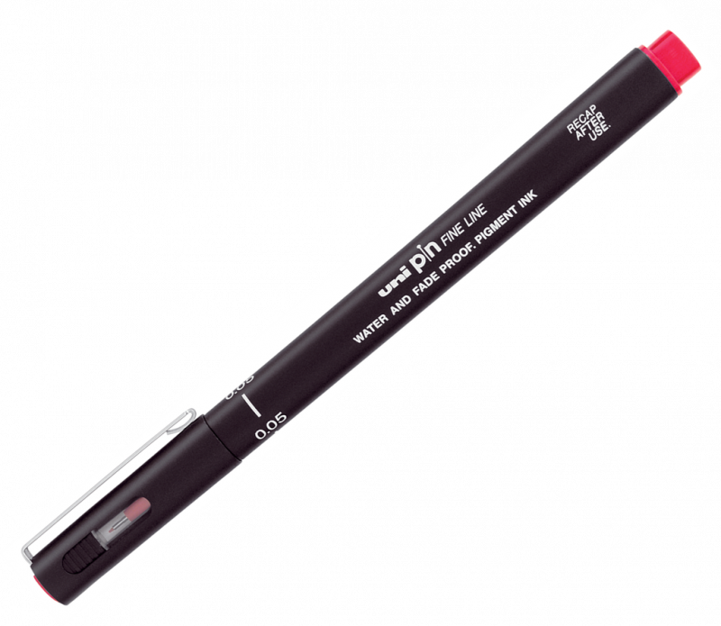 Uni Pin liner line thickness 0.1 mm, red, photo 1