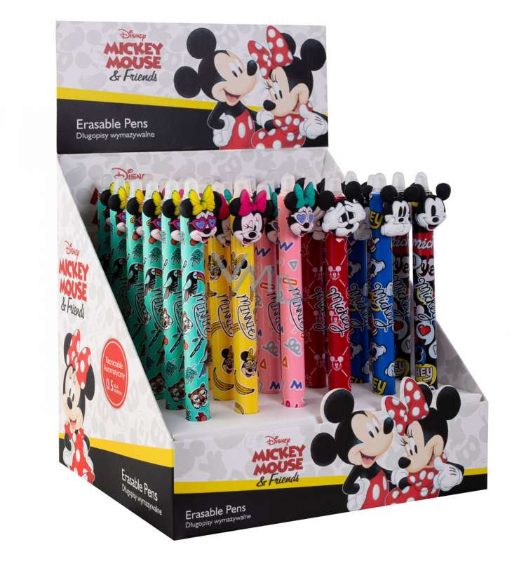 Ручка авт. гель синий 0,5 мм с ластиком MICKEY MOUSE