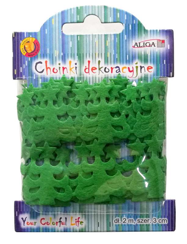 Ziemassvētku dekoratīvā lente Eglīte 3cm x 2m