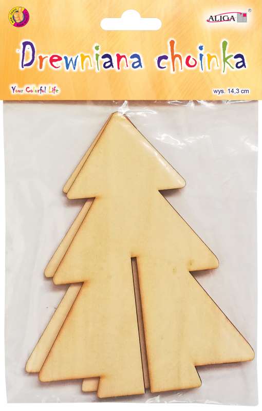 Ziemassvētku dekors - koka eglīte 14,3 cm