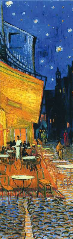 Grāmatu atzīme ar gumiju. Van Gogs. Nakts kafejnīcas terase