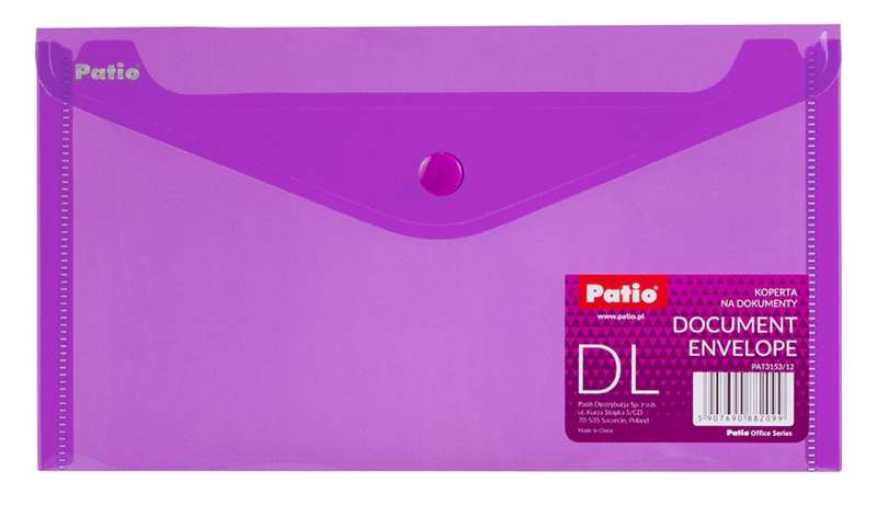 Folder DL 125x225mm with button PATIO purple