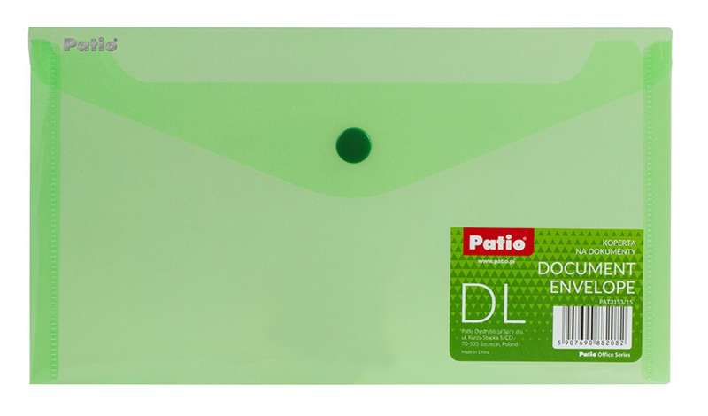 Folder DL 125x225mm with button PATIO green