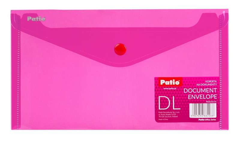 DL-Ordner 125x225mm mit PATIO-Knopf rosa