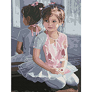 Number Painting with Color Scheme on Canvas - Little Ballerina, 30x40cm