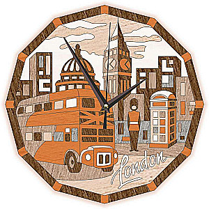 Creative Set - Marquetry Clock. London Sketches, 25x25cm