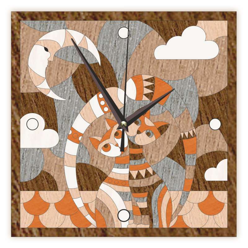 Loovkomplekt - Marquetry kell. Kohtumine katuse peal, 25x25cm
