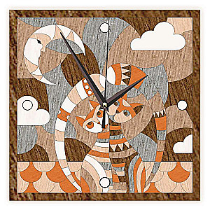 Creativity Kits - Marquetry Clock. Date on the Roof, 25x25cm