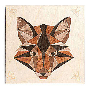Picture on Wood - Cunning Fox, 20x20cm