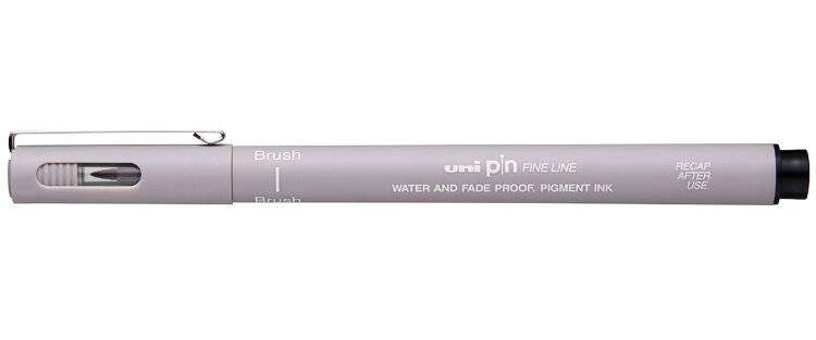 Marker-Cienkopis UNI PIN Bold&Brush, jasnoszary