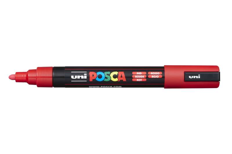 Ūdens bāzes marķieris UNI Posca PC-5M sarkans