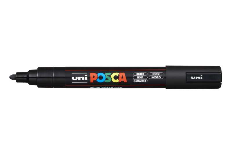 Ūdens bāzes marķieris UNI Posca PC-5M melns