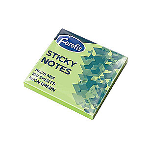 Lipnios lapeliai FOROFIS 76x76mm 80lap. (žalios, neoninės spalvos)