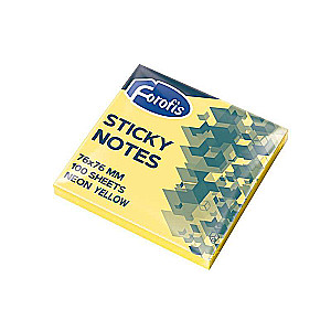 Lipni lapeliai FOROFIS 76x76mm 80lap. (geltoni, neoniniai)