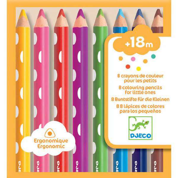 Set of Multicolored Pencils for Kids, 8 Pieces