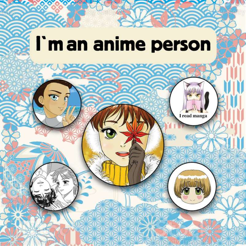 Pogu komplekts. Es esmu anime cilvēks (5 gab.)