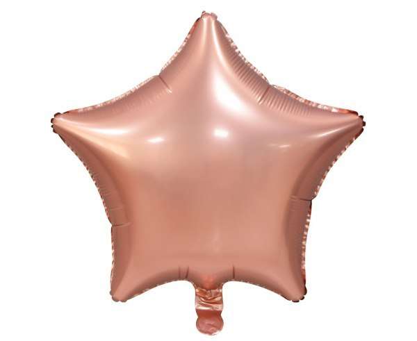 Fooliumballoon - Täht, roosa kuld, mati