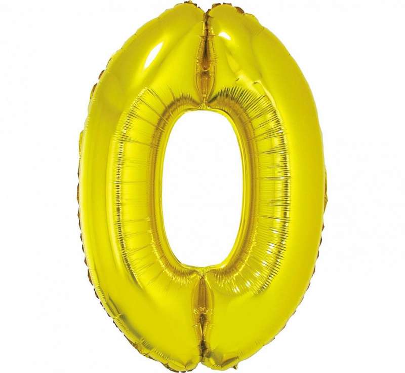 Fooliumballoon Digit 0 /kuld/,92cm