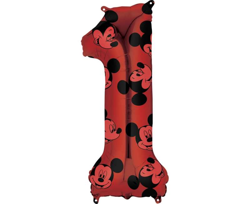 Fooliumballoon 66cm. Nr.1 Mickey Mouse punane