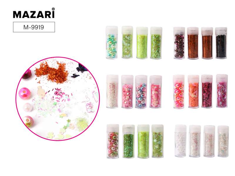 Dekoratīvo fliteru, pērlīšu komplekts COLOR MIX