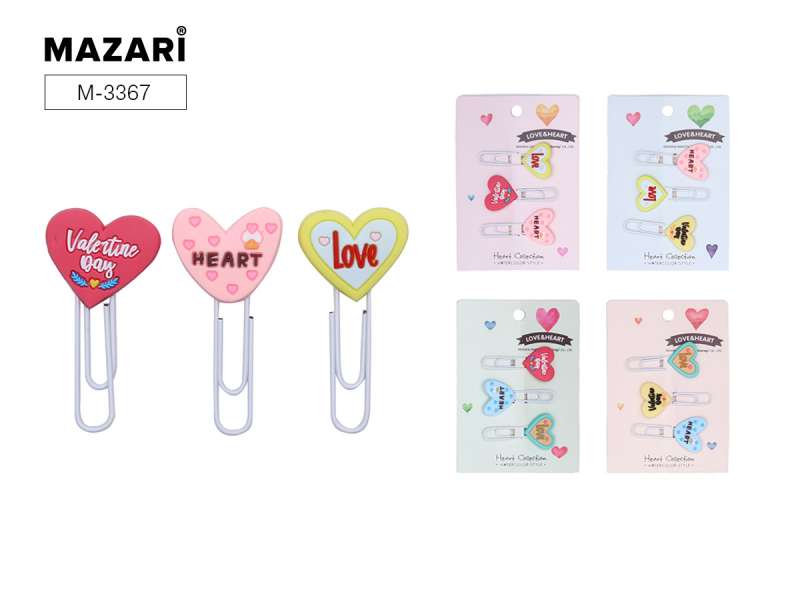 Zakładka do książek (spinacz) HEART 5x1 cm, 3 szt