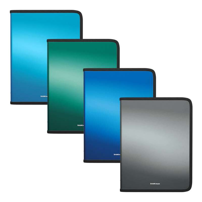 Mappe für Heftwaren mit Reißverschluss aus Kunststoff ErichKrause Matt Ice Metallic, A5+, assortiert