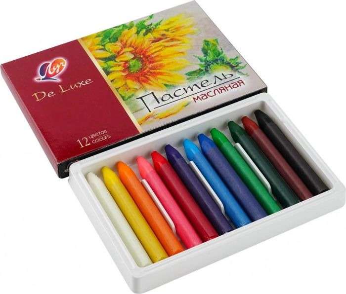 Eļļas pastelītes De Luxe, 12 krāsas