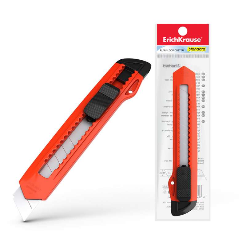 Nóż biurowy z mechanicznym blokowaniem ostrza ErichKrause Standard, 18mm