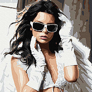 Painting by Numbers - Brunette in Glasses, 30x30cm