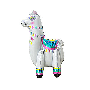 Folijas balons 65cm "Lama" white, stāvošs