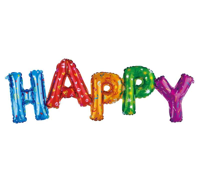 Фольгированный шар 47 (92cm) Happy разноцветный