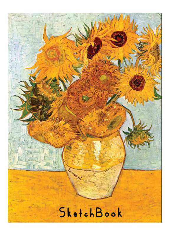Skeču grāmata - Van Gogs. Saulespuķes A5