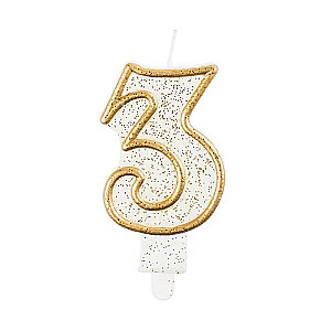 Svece tortam 3 gold outlaine